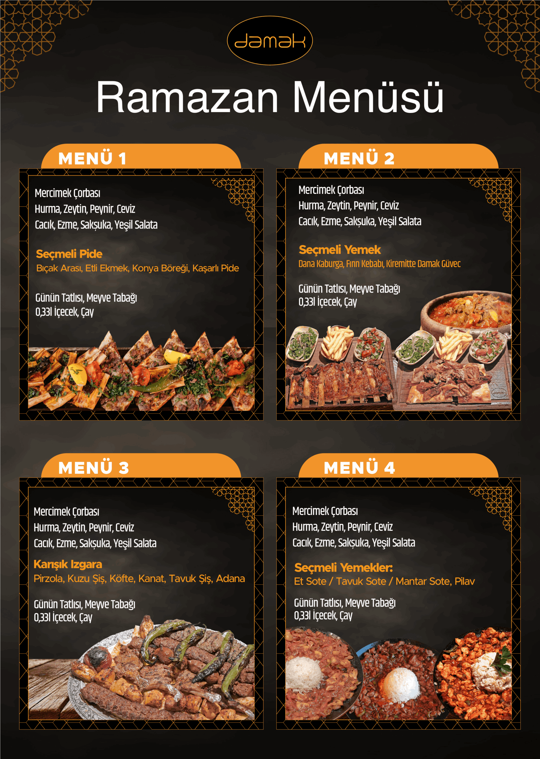 Iftar Menüsü Damak 2022